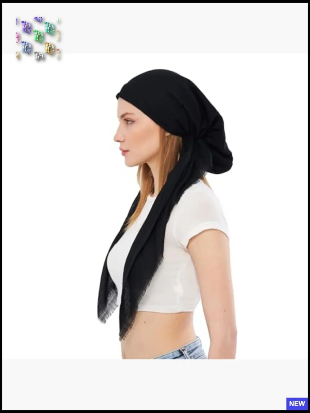 Pre-Tied Headscarf Elegant Sparkle Chemo Headwear Soft Lightweight Stretch
